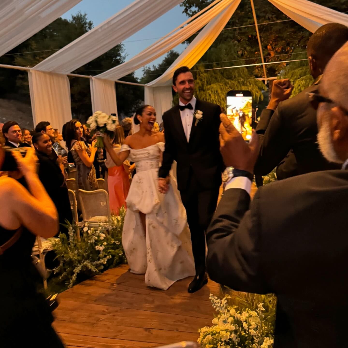 Corinne Foxx and Joe Hooten at their wedding.